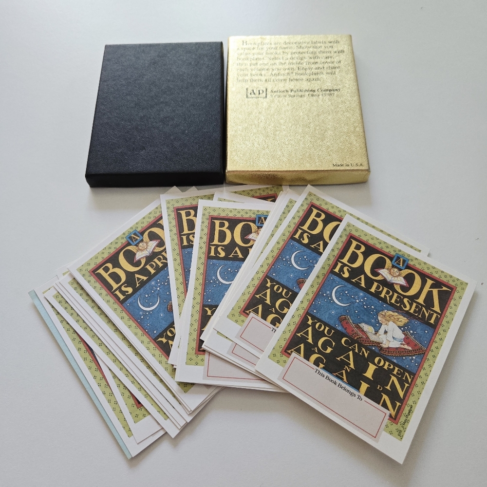 Mary Engelbreit Bookplate Stickers 'A Book is a Present' Antioch Gift Library